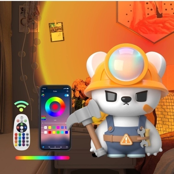 Brand New Sunset Lamp Projector Night Light with Remote & APP Control - Picture 2 of 9